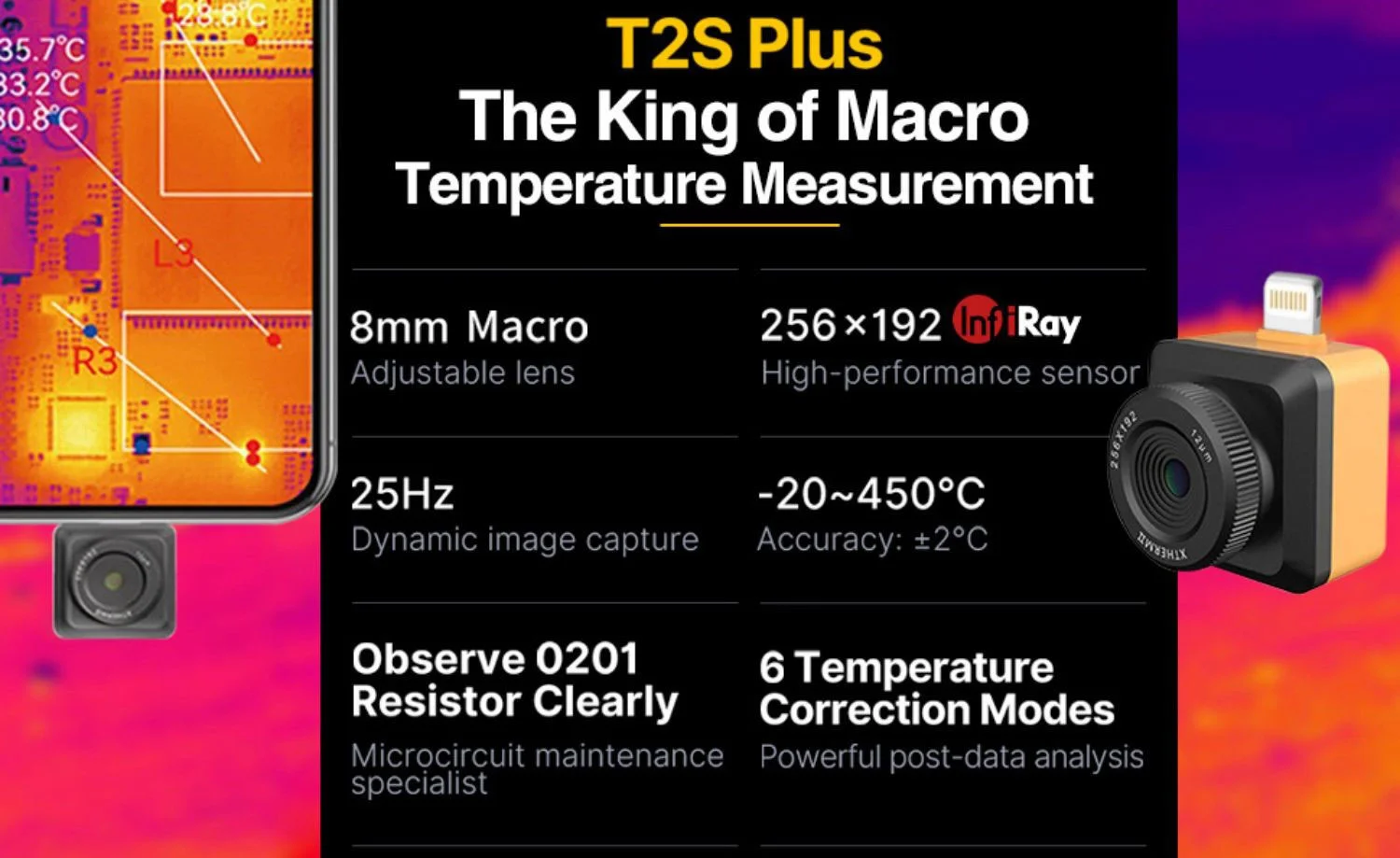 03 T2S PLUS king of macro misurazione della temperatura